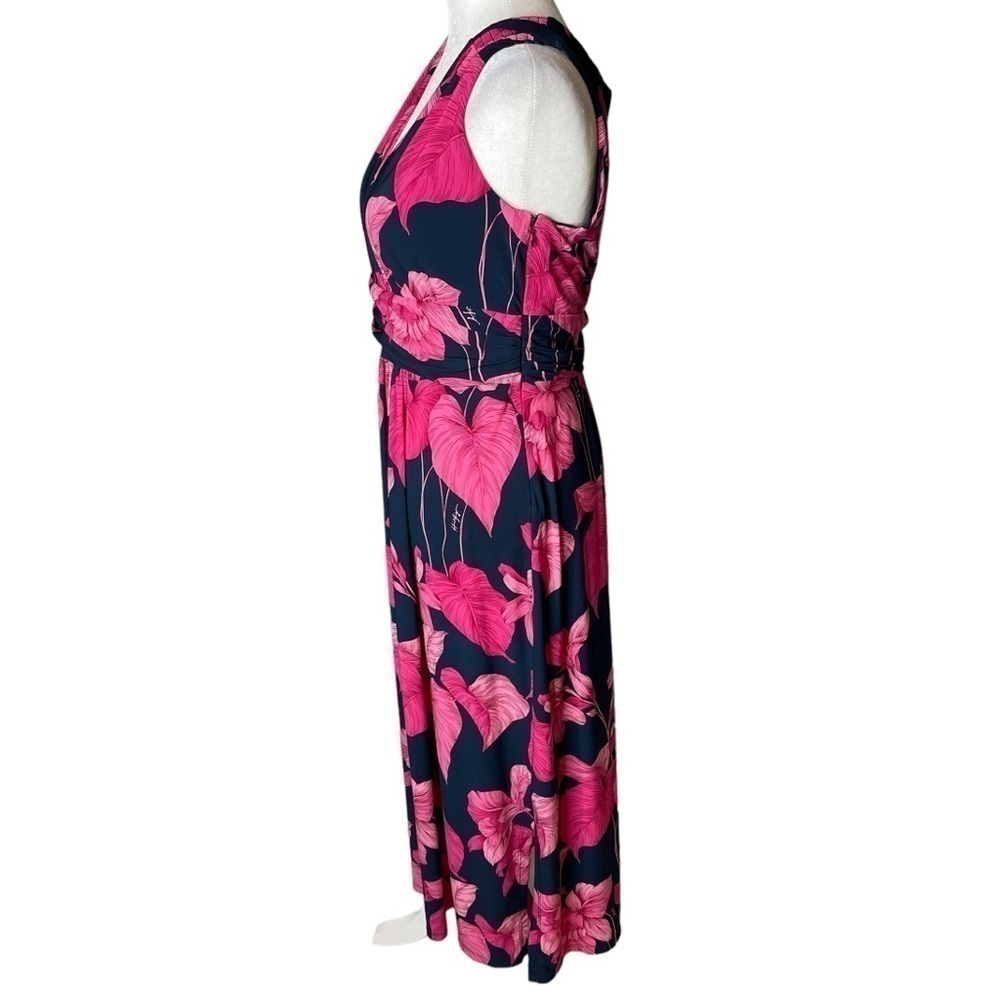 Tommy Hilfiger Women's Jersey Empire Dress, tropical floral v-neckline size 8 - Picture 9 of 14